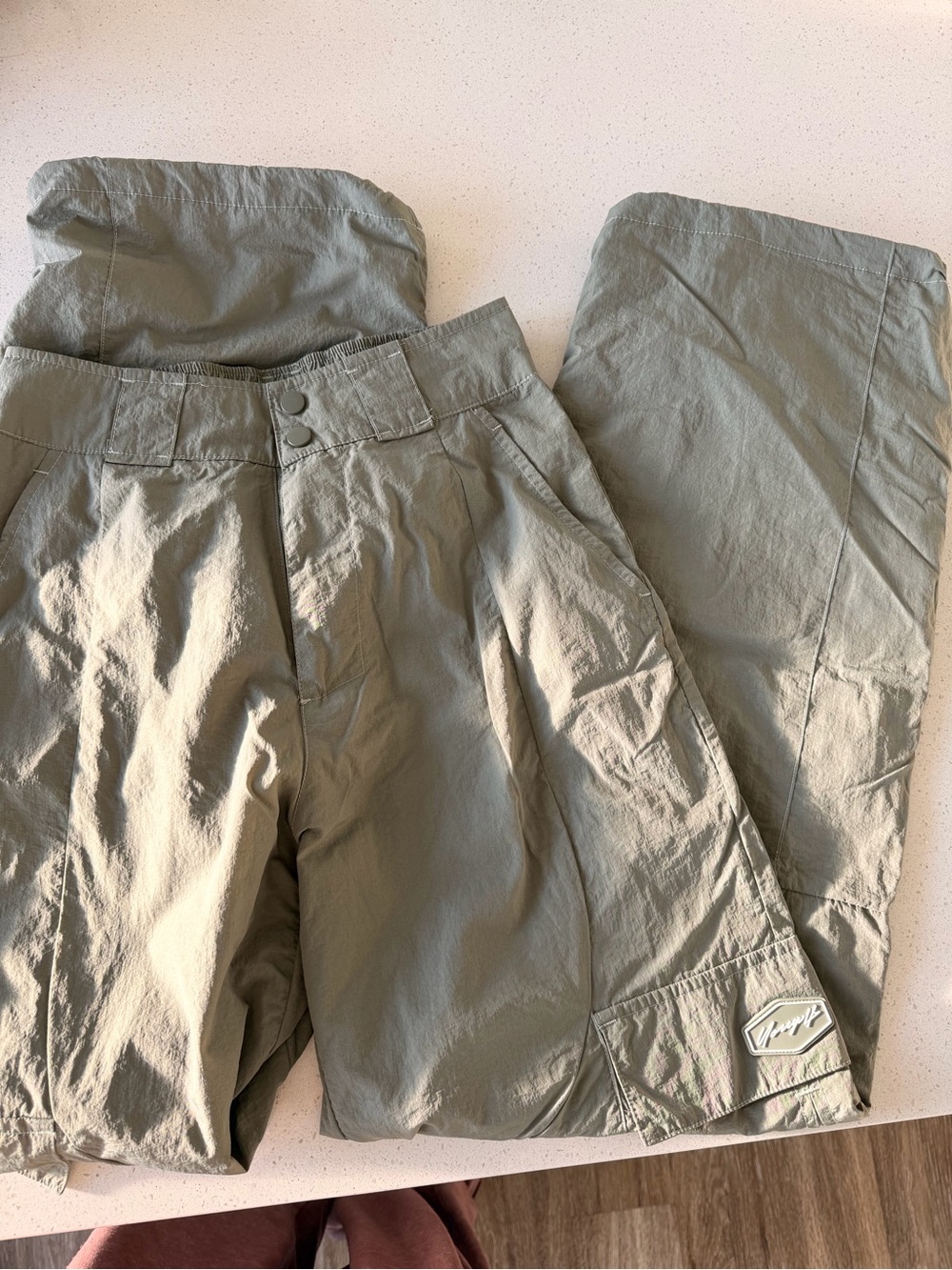 Young LA green high waist trouser cargo pants